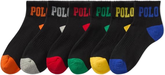 POLO RALPH LAUREN Boys' Athletic Performance Soft Cushioned Ankle Socks (6-Pack)