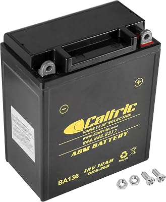 Caltric Yb12Al-A2 Agm Battery Compatible with Kawasaki Vulcan 500 En500-C En500C Ltd 1996 1997-2010