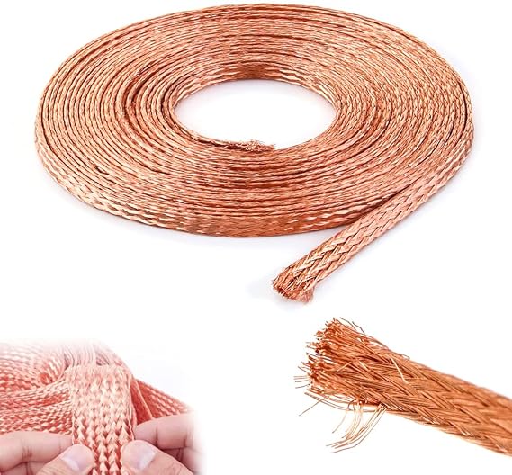 16.4Ft Pure Copper Braid Knitted Mesh Anti-interference Width 15mm Flexible Cable Desoldering Wick Solder Braid Copper Wick Wire Repair Tool