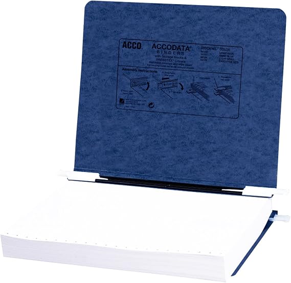 ACCO Pressboard Hanging Data Binder, 8.5 x 11 Unburst Sheets, Dark Blue (54123)