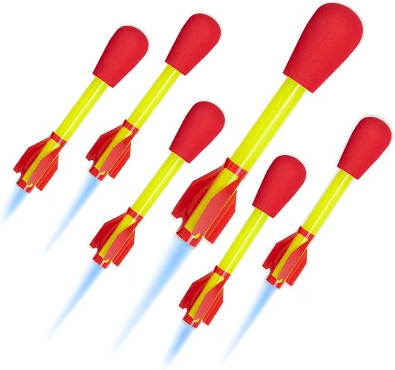 Stomp Rocket Ultra Rocket Refill Pack Soars Up to 200ft, 6 Rockets | Soft Foam Tipped Replacement Rockets The Original Stomp Rocket Fun Backyard & Outdoor Kids Toys Gifts for Boys & Girls