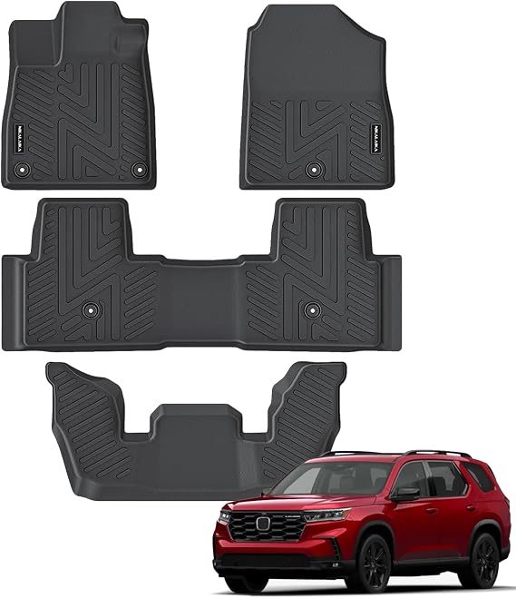 Floor Mats for Honda Pilot 2023 2024 2025 2026 All Weather Protection