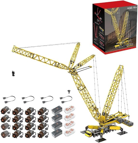 Large-Scale RC Crane Truck Model to Build, LG17 Crane MOC Model DIY Assembly Building Blocks Set for Adults (Dynamic Version/12135PCS)