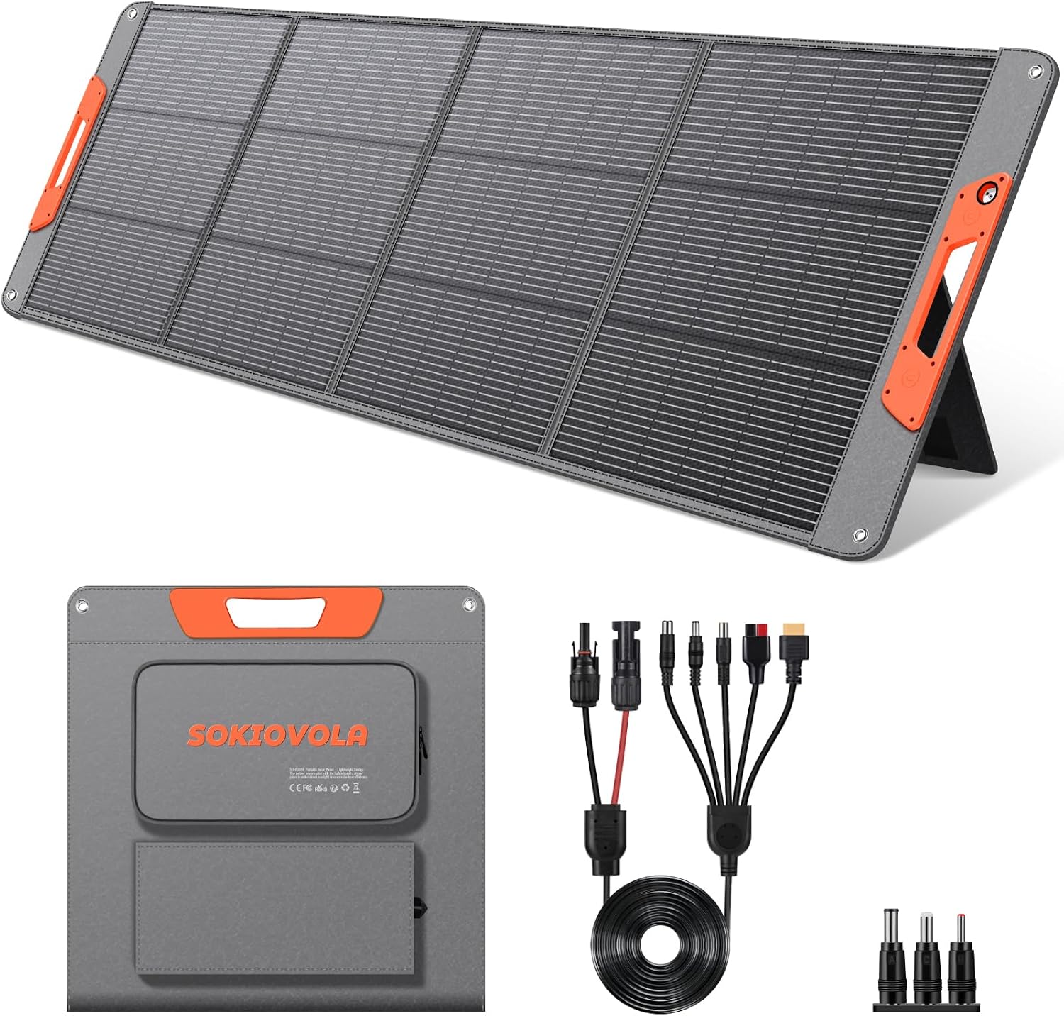 200W ポータブルソーラーパネル EF/Jackery/bluetti/Anker Power Station用 25%効率 ETFE 軽量 折りたたみ式ソーラーパネル QC3.0 Type-C 65W MC4出力 IP67 アウトドアキャンプ RV用