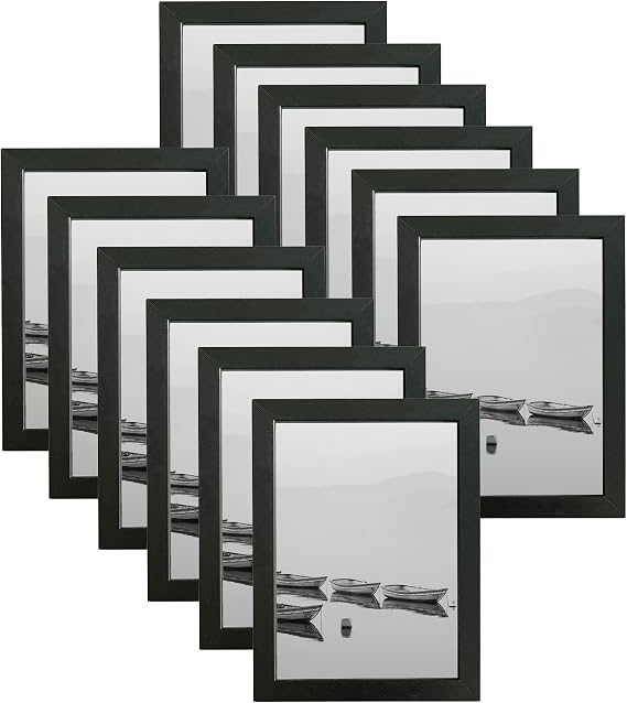 4x6 Picture Frames Set of 12, Photo Frame for 4x6 Pictures, Graduation Photo or Wall Display Picture Frames for Prints, Photos, Paintings, Landscape and Kids Artwork (Black)