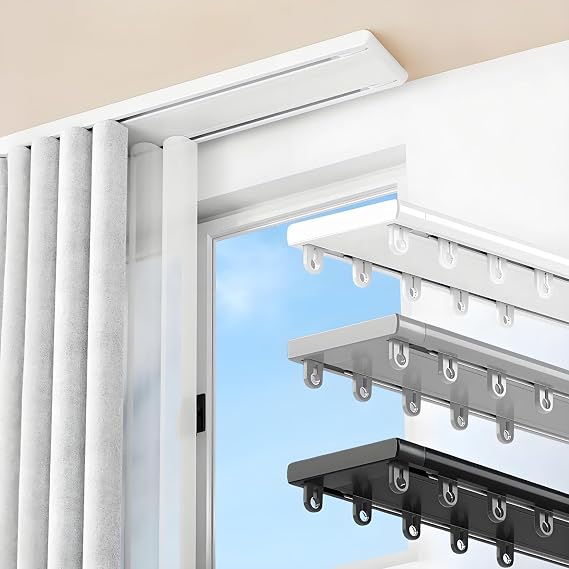 Double Curtain Track Ceiling Mount Heavy Duty for Living Room Bedroom Hospital Versatile Drop Rod
