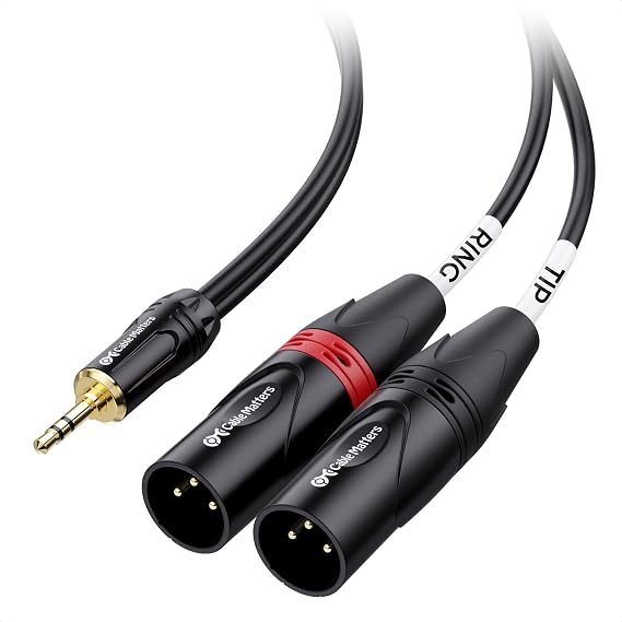 Cable Matters 3.5mm TRS to 2 XLR Cable, Male to Male, 3ft