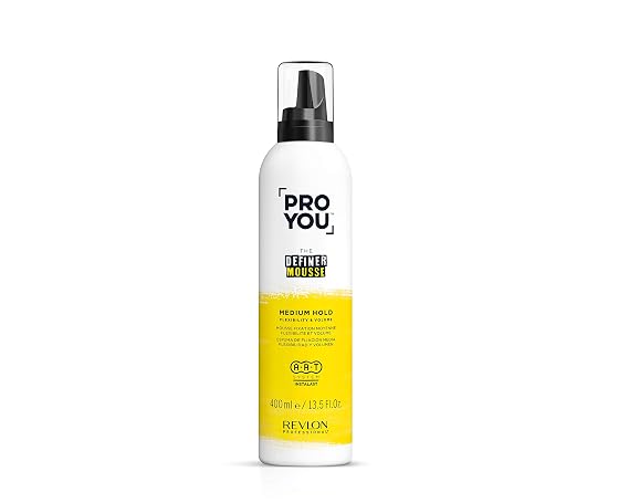 REVLON PROFESSIONAL ProYou Espuma para Todo Tipo de Cabello, Fijacion Media y Brillo, 400 ml, Gama Fijacion The Definer | 400ml medium hold styling foam, sets styling without stiff or sticky effect