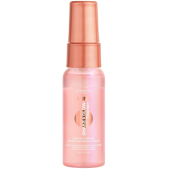 LOreal Paris Makeup LUMI Shake and Glow Dew Mist, Hydrating and Soothing Face Mist, Prep and Set Makeup, Energizes Skin with a Healthy Boost of Hydration, Natural Finish, 1 fl; oz.
