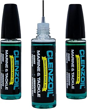 CLENZOIL Marine & Tackle - Fishing Gear Oil Lubricant - for Fish Care Reels, Boat Motors, Downriggers & More - Easily Oils Applicator