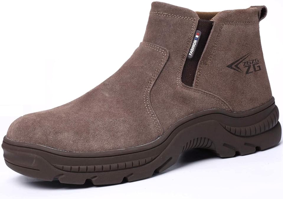 Steel Toe Shoes for Men Waterproof Lightweight Welding Shoes Safety Shoes Slip-on Puncture Proof Work Boots