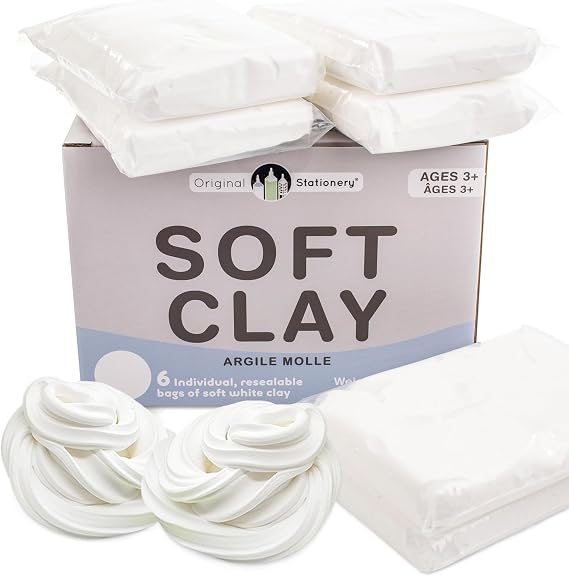 Original Stationery Soft Clay for Slime Making - Moldable Modeling Clay for Kids, Blend with Glue & Shaving Foam for Butter Slime, 1.3 Lbs/600g - Fun Birthday Gift - Mix-in Supplies
