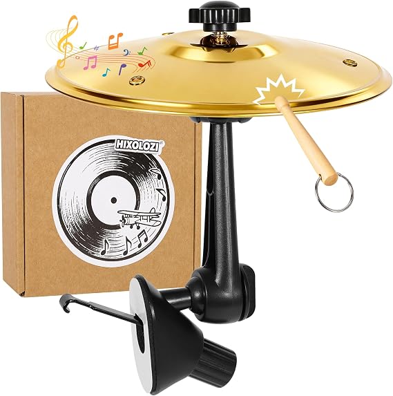 Mini Car Cymbal for Air Vent with drumsticks, Premium Alloy Crash Cymbal, Music Lover Car Accessory(Gold)