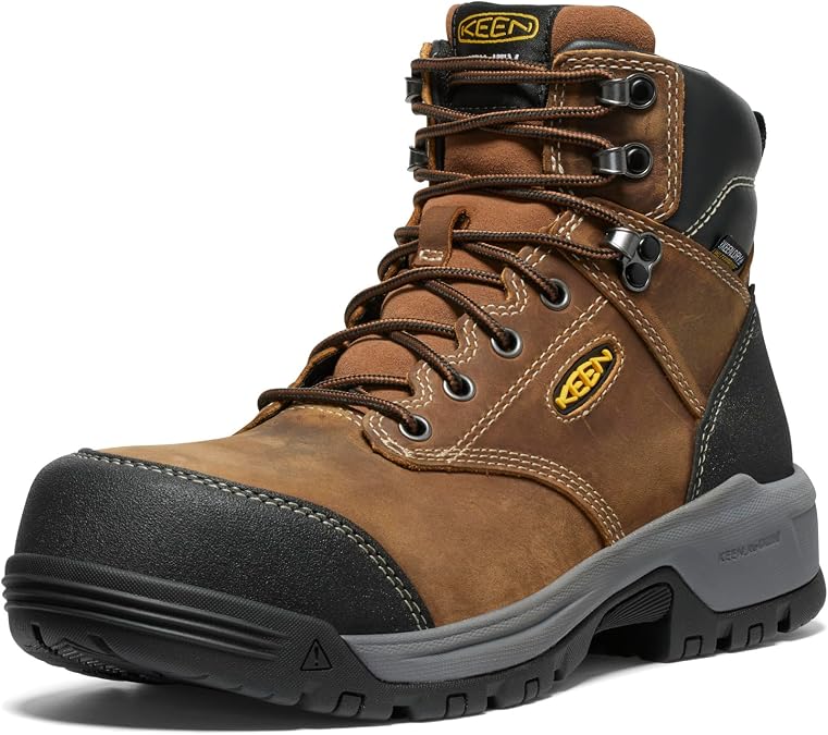 KEEN Utility Men's Evanston 6" Composite Toe Waterproof Leather Durable Construction Work Boots