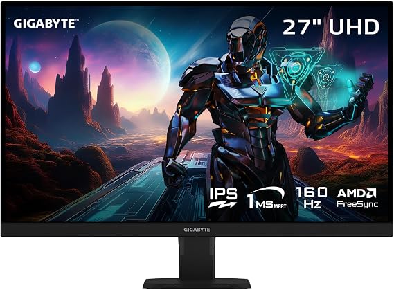 GIGABYTE - GS27U - 27" SS IPS Gaming Monitor - UHD 3840x2160-160Hz - 1ms MPRT - AMD FreeSync Premium - HDMI, DP - Black