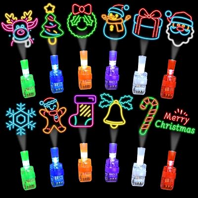 Christmas Party Favors for Kids, 36pcs Finger Lights Toys for Christmas Stocking Goodie Bag Stuffers Classroom Rewards Xmas Sock Filler