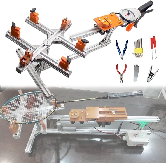 Electronic Tennis String Machine - 20-32LB Adjustable Tennis Badminton Racket Stringing Machine - 6 Point Stringing Machine