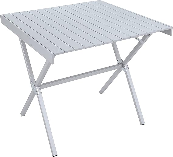 ALPS Mountaineering Folding Camping Table with Smooth Easy-to-Clean Roll Top and Sturdy and Lightweight Aluminum X Frame, Shoulder Carry Bag, 3 Sizes