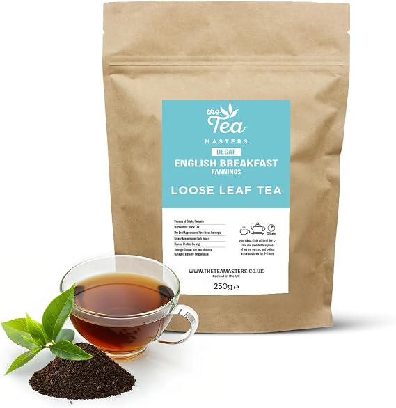 The Tea Masters Loose Leaf Tea - Decaf English Breakfast - Fannings (1x250g)