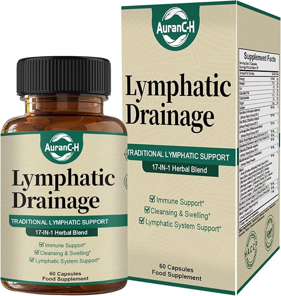 Lymphatic Drainage Supplements for Immune, Cleanse & Detox, Lymph System Support, Immune & Lymph System Support, 10:1 Concentrated Technology, Dandelion, Burdock, Bromelain, Calendula, 60 Capsules