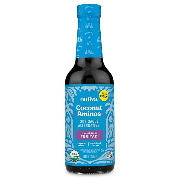 Coconut Secret Coconut Aminos Teriyaki Sauce - 10 fl oz - Low Sodium Soy-Free Teriyaki Alternative, Low Glycemic - Organic, Vegan, Non-GMO, Gluten-Free, Kosher - 20 Servings