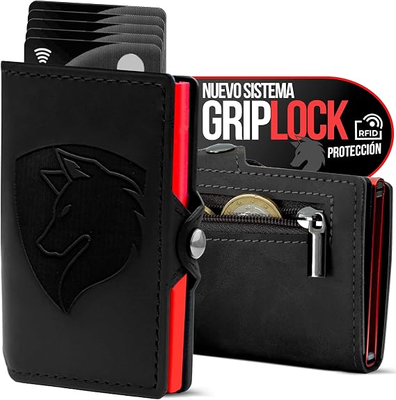 Smart RFID Blocking Wallet for Men – Slim Metal Card Holder with Money Clip – Intelligent Minimalist Wallet Holds 6 to 12 Cards – Compact Credit Card Case & Secure Travel Organiser