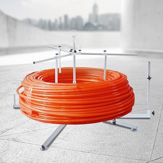Heavy Duty PEX Pipe Decoiler, Multi-function Adjustable Pipes Dispenser, Under Floor Heating Pipe Decoiler, Pex Tube Uncoiler for PEX, PERT, Water Tube, Cable Uncoiler and Coil Feed