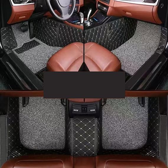 SKINII Car Floor Mats Car Styling Foot Mat For Geely For Tugella 2019 2020 2021 2022 LHD Leather Floor Protect Waterproof Pad Internal Auto Accessories Anti-Slip Backing(Double layer Black)