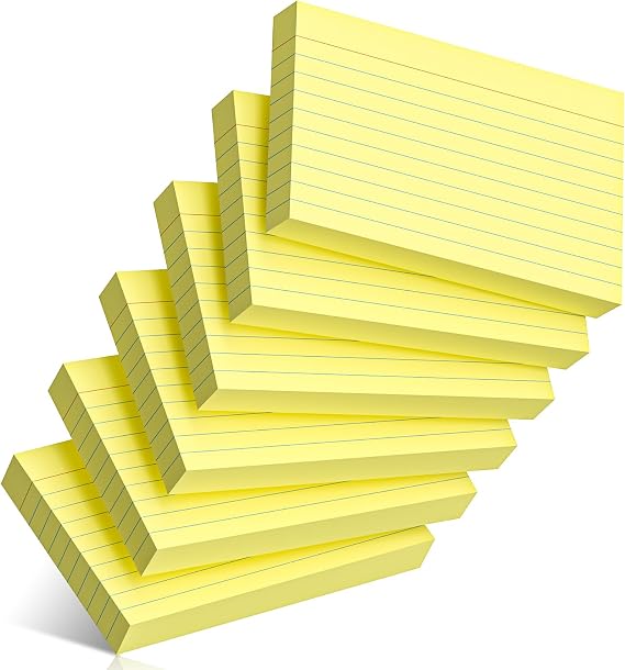 300 Count Index Cards 3 x 5 Inch Ruled Yellow Index Cards, Flash Cards College Ruled for Office School Supplies and Home Organization, Durable Study To Do List Note Cards with Ruled Lines
