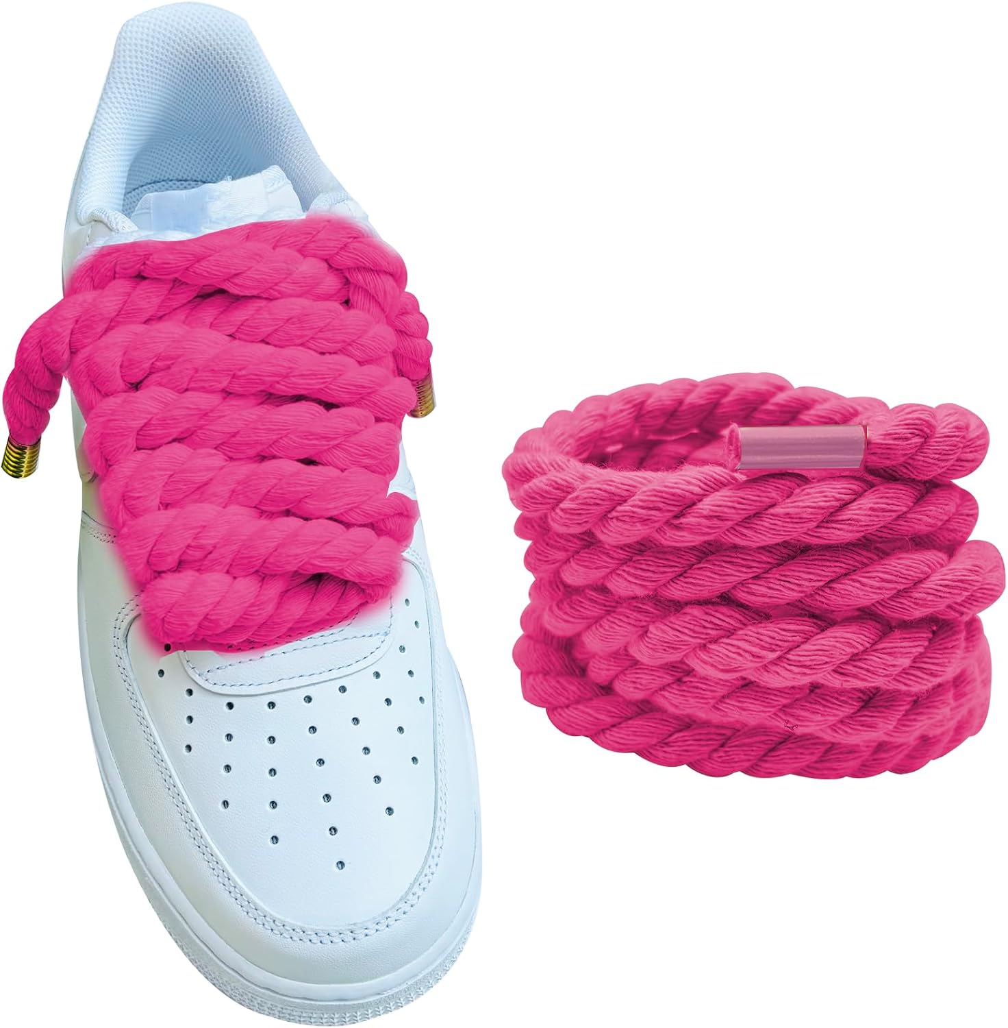 Lopau 太いロープシューレース エアフォース1用、Dont Punch DIY チャンキージャンボシューレース ダンク、エアジョーダン、AF1スニーカー用