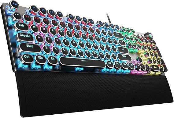 AULA F2088 Typewriter Style Mechanical Gaming Keyboard Wired, 104 Keys