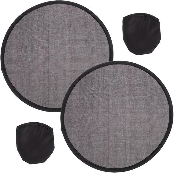 2 Vintage Handheld Round Fans, Black Portable Foldable, Foldable Fan with Storage Pouch, for Wedding Party Favors and Outdoor Activities