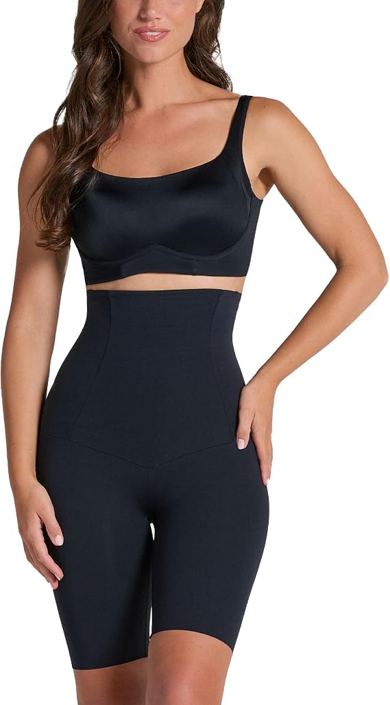 Leonisa - ContourPro High Waist Tummy Control Shaper Shorts | Extra-High Waist Fit, PowerSlim Fabric, Anti-Slip Grip Lining, Anti-Chafing Coverage, Seamless Under Outfits