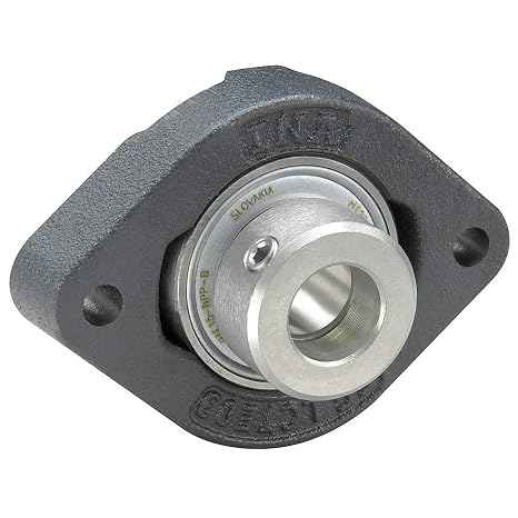INA/Schaeffler Technologies - FLCTE20-XL - 2 Bolt Flange Bearing: Radial Ball, 20 mm Bore, Cast Iron, Eccentric