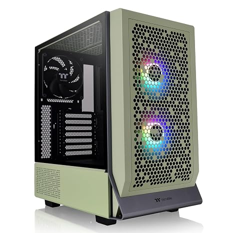 Thermaltake Ceres 300 Matcha Green Mid Tower E-ATX Computer Case with Tempered Glass Side Panel; 2xCT140 ARGB Fan Preinstalled; Rotational PCIe Slots; CA-1Y2-00MEWN-00;