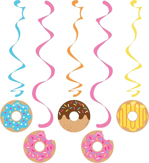 Creative Converting - 324238 Creative Converting Donut Party Dizzy Danglers, Multisizes, Multicolor