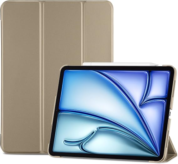 ProCase for iPad Air 11-inch Case M4/M3/M2, Air 5th/4th Gen 10.9,Starlight | Pencil Compatible, iPad Air Case 2026/2025/2024/2022/2020, Hard Frosted Back, Slim Trifold Stand Cover, Auto Sleep/Wake