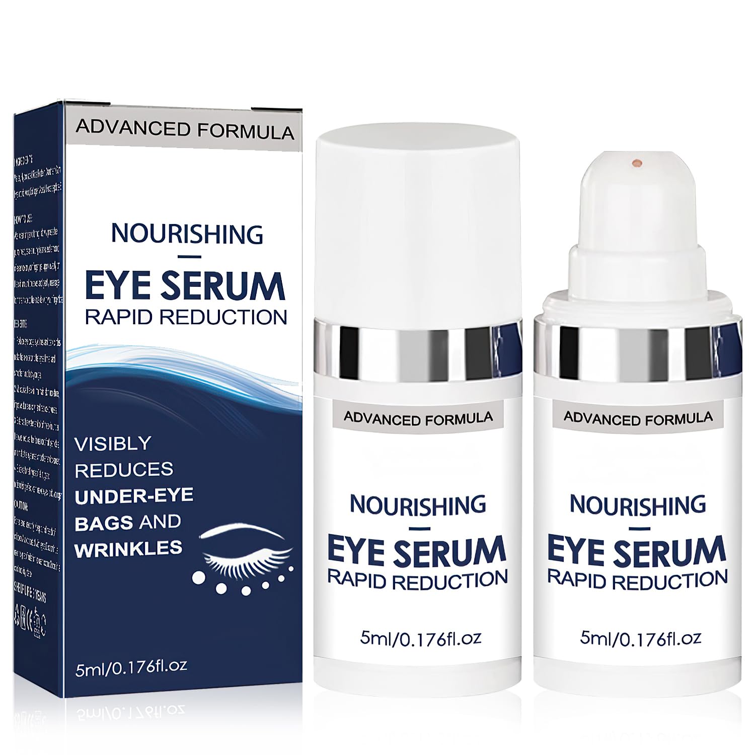 2PCS Rapid Reduction Eye Serum-Advanced Formula-Reduces Under-Eye Bags、Fine Lines-Anti Aging Serum Visibly Reduces Under-Eye Bags