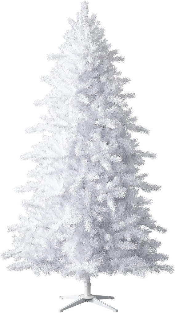 Treetopia Moonlight White 6-Foot-Tall Artificial Slim Unlit Christmas Tree Colorful Holiday Decoration with Premium White Stand & Easy Assembly