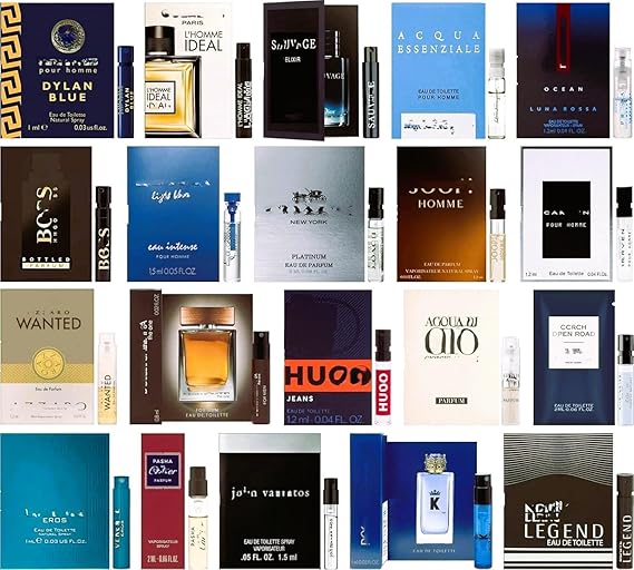 Mini Cologne Sampler for Men 9 Fragrance Samples, Travel Size Vials, Affordable Trial Set