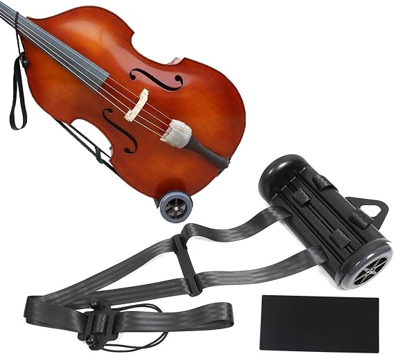 Vetimobato Portable Upright Double Bass Cart with Wheel Transport Buggies Carry String Bass Carts for Any Size Bass from 1/10 To 4/4,Works Indoors &Outdoors (Soft Pad)