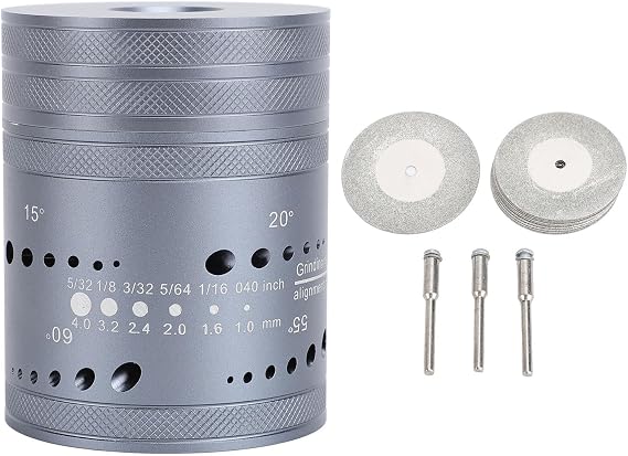 TIG Welding Tungsten Electrode Sharpener Grinder Tool, 48 Holes 6 Cutting Slots Multi Angle Tungsten Sharpener for Welding Applications Welders