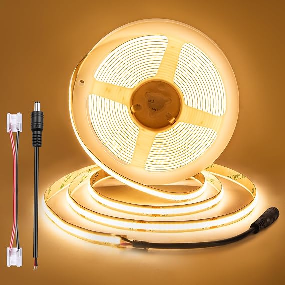 COB LED Strip Light 5m Warm White, 24V, 3000K, No Power Supply [Energy Class B]
