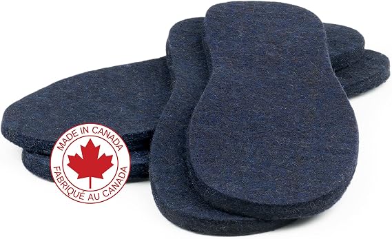 The Felt Store 8mm Long-Lasting Wool Felt Insoles for Men and Women, Warm Wool Boot Insoles for Winter, Adjustable Wool Insoles, 2 Pair - Size 7
