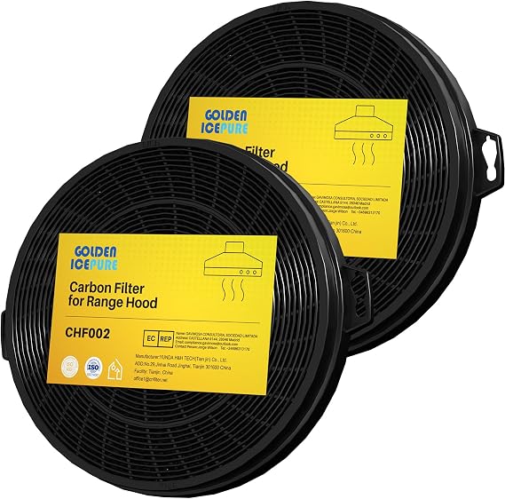 GOLDEN ICEPURE Activated Carbon Filter Cooker Hoods Compatible with Dehflex AK01 Range Hood, Ø210mm, 2 pieces