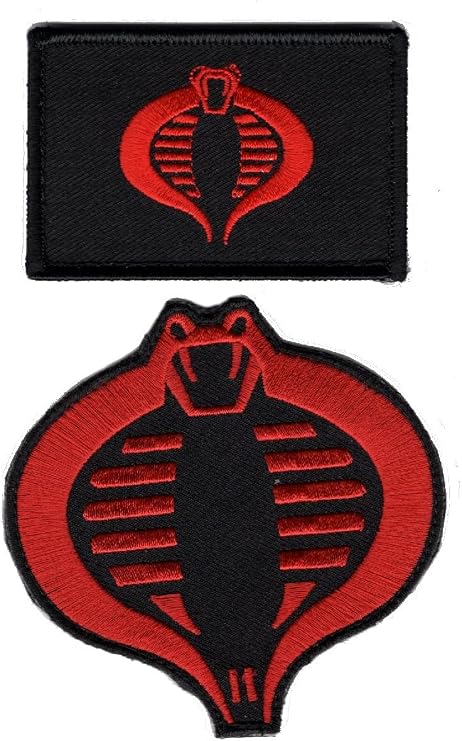 Cobra Embroidered Patch Bundle red/blk 2pcs Hook Patch by Miltacusa