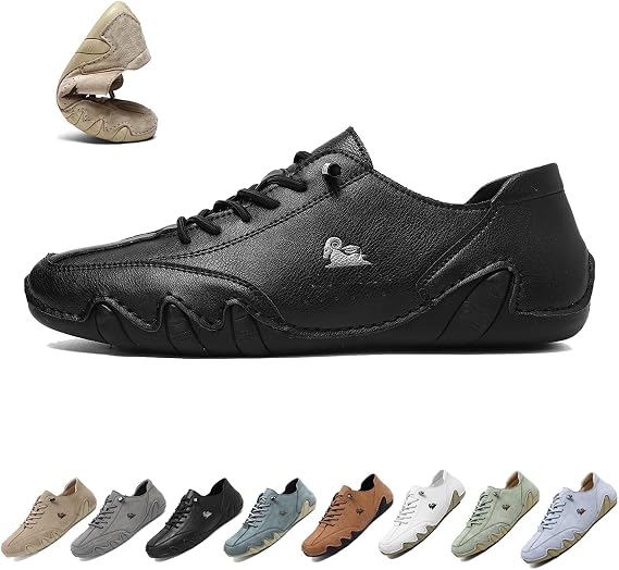 Women Men Lightweight Barefoot Walking Shoes, Vogldeck - Waterproof and Breathable Orthopedic Beck Shoes Non-Slip Comfortable Outdoor Unisex Walking Casual Loafers(Black,4.5 UK)