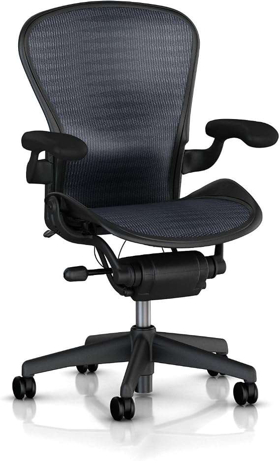 Herman Miller Classic Aeron Task Chair: Standard Tilt - Fixed Vinyl Arms - Standard Carpet Casters