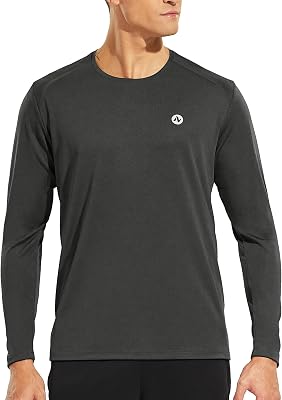 Nepest Mens Athletic Running T-Shirts Dry Fit Pocket Gym Workout Tees Outdoor Performance Crewneck Active Polyester Shirts