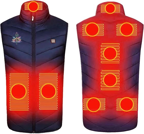 FZYLQY Heated Vest Women Men Multi Heated Zones Winter Hiking Vests Lightweight Heating Vest Battery Pack Not Included